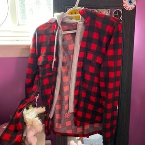 plaid zip up